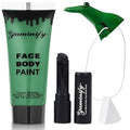 Green Witch Makeup Kit with Face Paint Nose & Sponge - Halloween Costume, Kids & Adults - Variation of Witch Makeup Kit