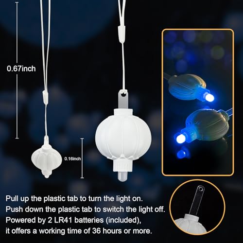Aogist Blue Battery LED Lantern Lights 24 Pack for Wedding Holiday Party Decor