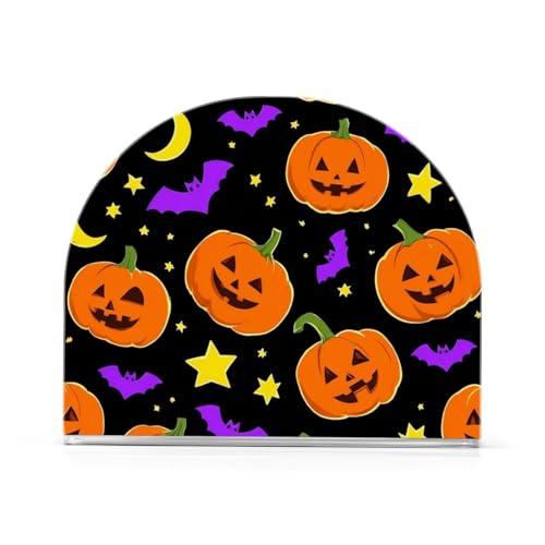 Halloween Pumpkin Bat Acrylic Napkin Holder with Variation Multi 54.15