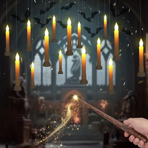 Homemory Flameless Floating Candles with Wand Remote - Warm White, 12 Pack