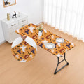 Halloween Fitted Tablecloth 36x72 Inch - Pumpkin Ghost Witch Hat Spider Bat Variation