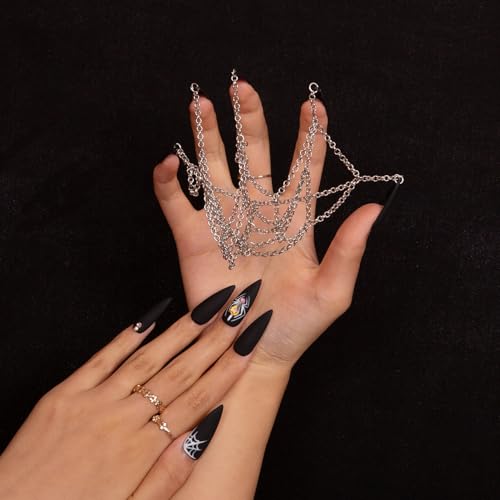 Reusable Full Cover Press On Nails with Crystals - Itsy Bitsy Spider Variation M