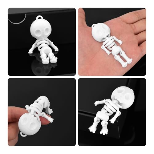 Mini Skeleton Keychains Set - 3D Articulated Party Favors & Haunted Decor