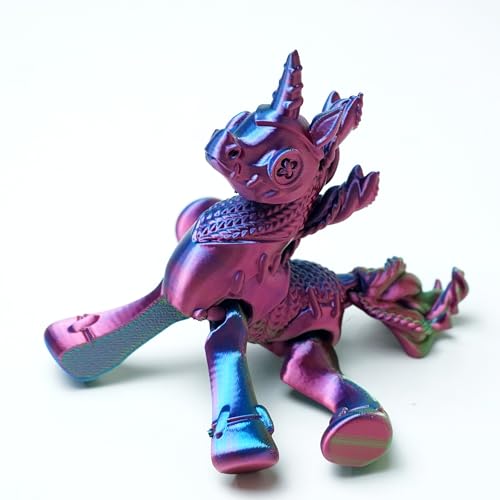 RGB 3D Printed Unicorn Toy Figurine - Flexible Joint Fantasy Decor & Fidget Gift