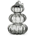 Black Large Stacked Glass Pumpkin Decor - Fall Halloween Centerpiece