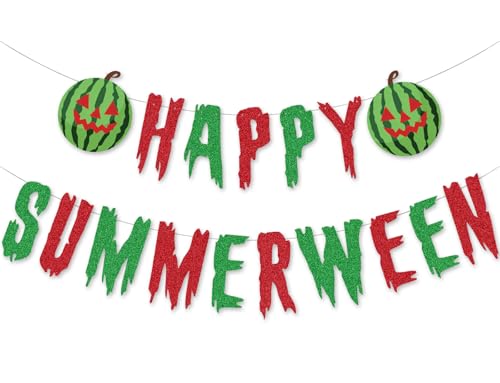 Summerween Halloween Banner Watermelon Spooky Party Decor - Summer & Fall Celebration