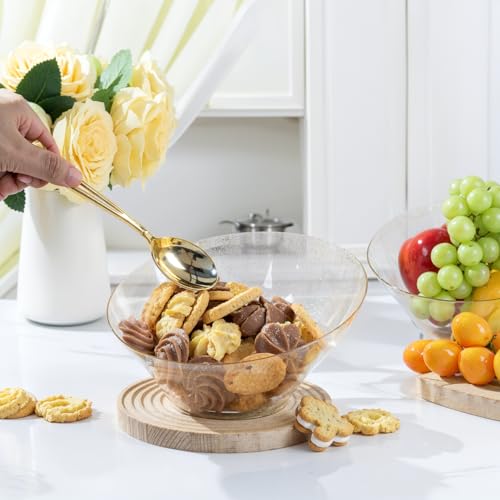 Gold Glitter Plastic Serving Bowls - 20oz Disposable Snack & Fruit Bowls, Set of 12