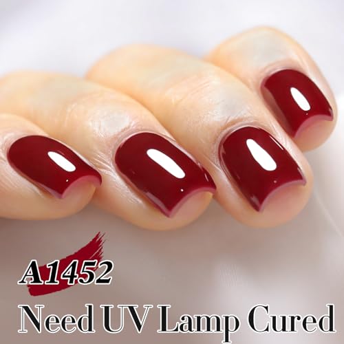 Double Rhythm 15ML Gel Polish - Burgundy Red, Same Color, Soak Off UV/LED