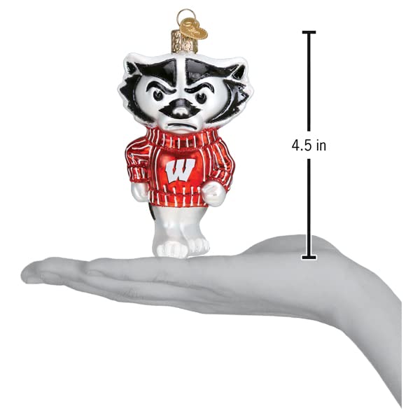 Wisconsin Bucky Glass Blown Ornament - Handcrafted Holiday Decoration, University Collection