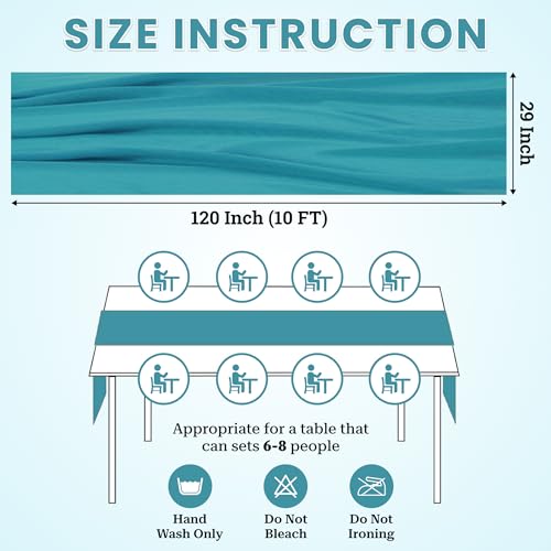 10ft Chiffon Table Runner Set of 10 - Peacock Blue Wedding & Party Decor