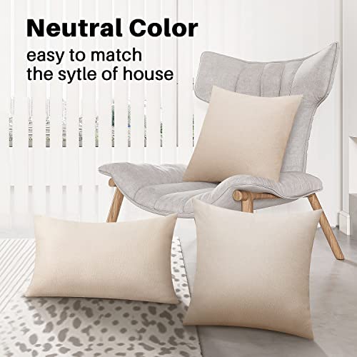 Beige Linen-Like 12x20 Inch Pillow Covers Bulk Set for Sublimation DIY - Pack of 8