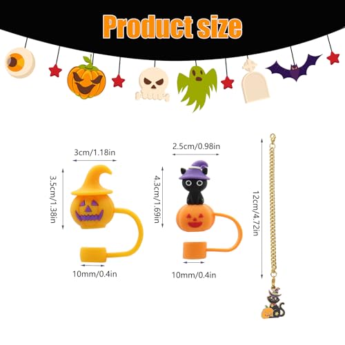 Halloween Series 2 4-Pack Stanley Tumbler Straw Covers & Charm Set - Customizable