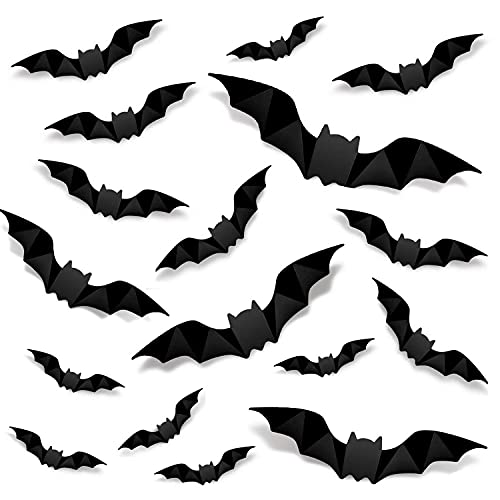 Halloween 3D Bat Wall Stickers Set - Realistic PVC Decoration for Party & Home