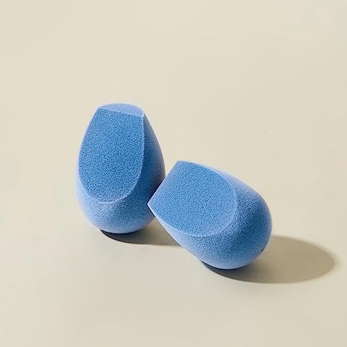 Velvet Blue Makeup Sponge Bundle - Microfiber Dual Layer Blenders, Rounded & Pointed - 4 Pack