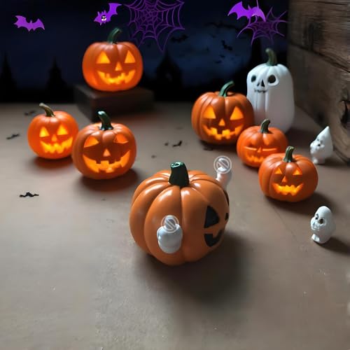 Halloween Pumpkin Resin Statues - Funny Flipping Off Finger Decorations