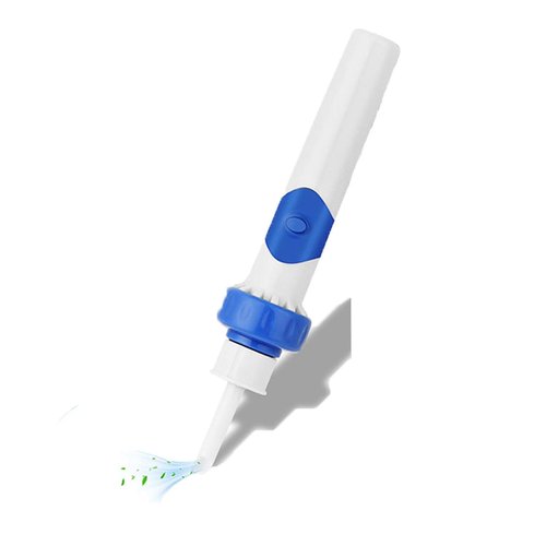 Electric Ear Wax Removal Tool with Vibration Suction, Gentle Ear Wax Vacuum for Dry Ear Wax, 2 Soft Interchangeable Heads for Itchy Ears, Earwax Remover (Peacock Blue)