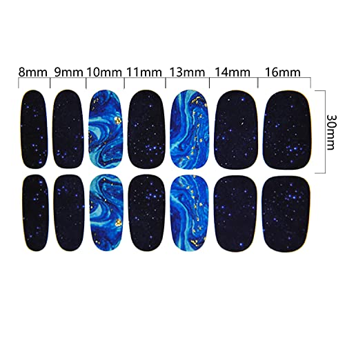 Self-Adhesive Black Nail Wraps Kit 2 - Punk Style Full Stickers for Nails, 20 Sheets, 280 Pieces