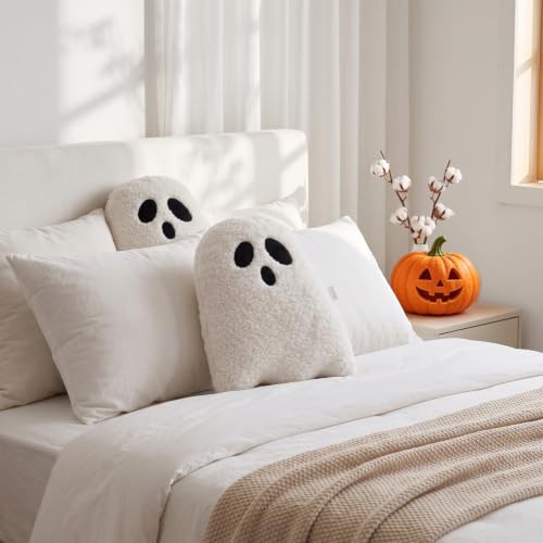 2 Pack Ghost Plush Pillows for Halloween Indoor Decorations