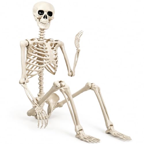 Life-Size Halloween Skeleton Decorations Outdoor - 5.4FT Posable Skeleton