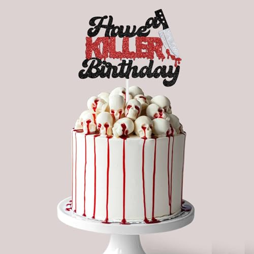 Halloween Zombie Vampire Bloody Cake Topper for Birthday & Horror Parties