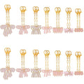 Pink Bow Keychains Set - 35 Pack of Cute Bag Charms & Purse Accessories