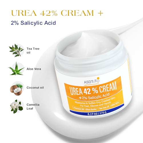 Urea Foot Cream 42% - Moisturizing Heel and Skin Repair for Dry Cracked Feet