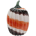 Large Glass Pumpkin Autumn Swirl Fall Thanksgiving Tabletop Decoration