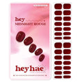 Heyhae Semi Cured Gel Nail Strips - Midnight Rouge, 28 Pieces with Nail Tools