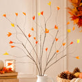 Artificial Fall Branch Stems - 3-Pack, 29.5 Inch Red Autumn Decor