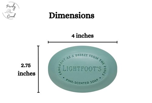 Perdy Good Lightfoot's Pine Soap for Men (Set of 4 Bars) All Natural Pine Scented Mens Athletic Soap for Body or Hands