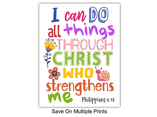 Religious Wall Art - Bible Verse Scripture Print - Christian Decor for Women - 8x10 Unframed