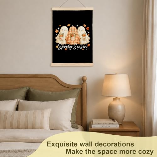 Halloween Ghost Fall Canvas Wall Art Decor 12x16 - Linen Style