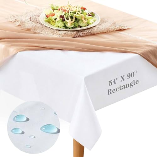 Rectangular Table Pad Protector 90x54 Inches Waterproof Heat-Resistant Vinyl with Flannel Backing