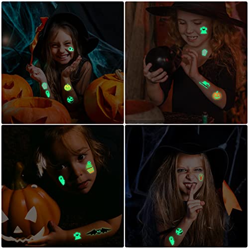 Halloween Temporary Tattoos for Kids Glow in Dark Stickers Assortment
