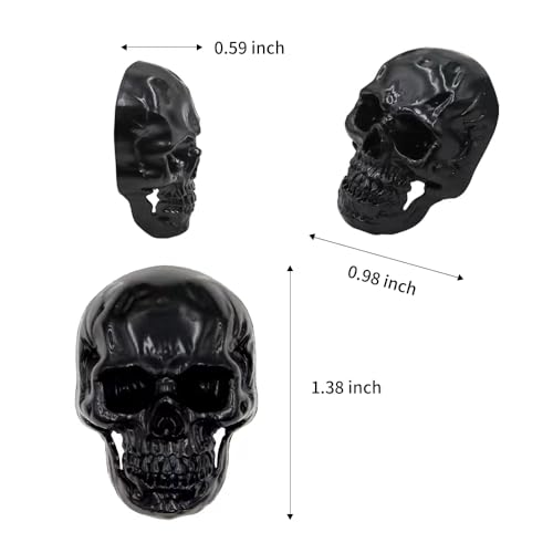 Black Skull Fridge Magnets Set - Gothic Locker & Decor Accessories, 6-Pack