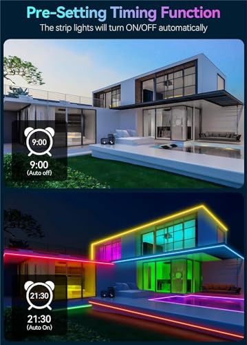 78FT Waterproof RGB+IC Outdoor LED Strip Lights WiFi Smart with App & Voice Control