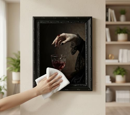 Clawed Hand Wall Art - Gothic Framed Canvas Poster for Dark Academia & Halloween 11x9in