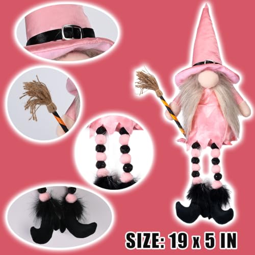 Halloween Witch Gnome Plush Decorations - 3PCS Long Leg Elf Set for Home & Party