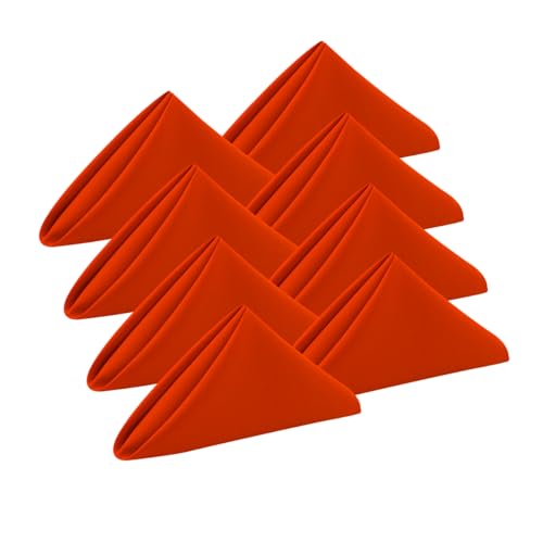 Orange Cloth Napkins Set of 8 - 18x18 Inch Microfiber Fall Table Decor