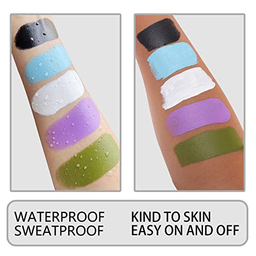 Black Face Body Paint Stick - Waterproof, Full Coverage, SFX Skull Joker Halloween