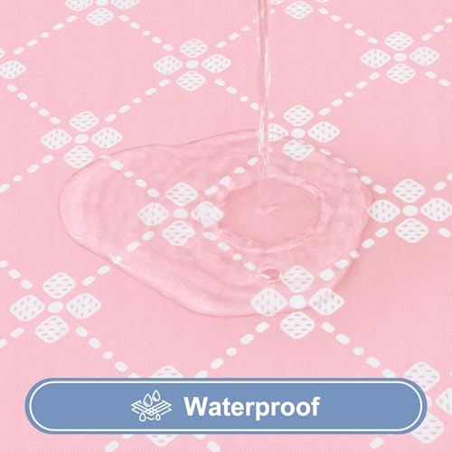 Fitted Vinyl Tablecloth for 4ft Folding Tables - Waterproof Pink 30x48 inches
