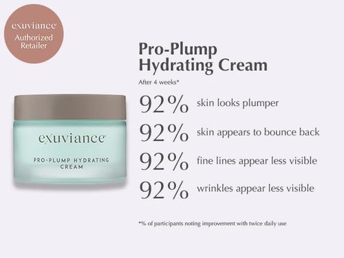 Exuviance Pro-Plump Hydrating Cream - Firming Anti-Aging Moisturizer with Hyaluronic Acid & Peptide Complex | 1.6 oz