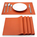 Dark Orange Silicone Placemats Set of 4 - Heat-Resistant Non-Slip Table Mats