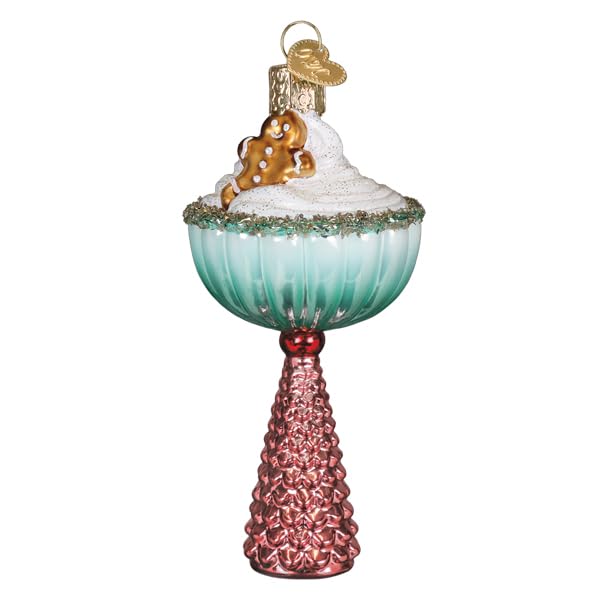 Gingerbread Glam Cocktail Glass Ornament - Handcrafted Holiday Tree Decoration