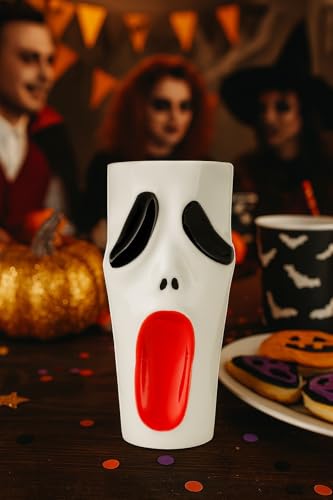 Halloween Ghost Mug – 11.8 oz Ceramic Tiki Cup for Coffee, Tea & Party Drinks
