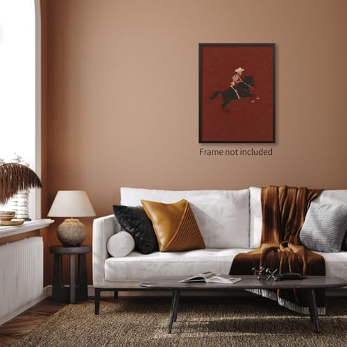 Retro Western Skeleton Cowboy Wall Art Poster 14x11 Unframed - Bucking Bronco Print