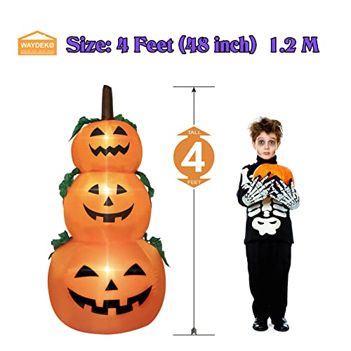 Halloween Inflatable Pumpkins Yard Decoration - Lighted Blow Up Garden Decor 4 Feet