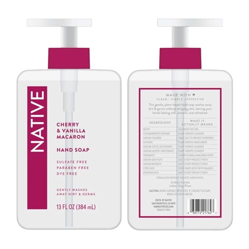 Sulfate-Free Hand Soap Set with Cherry Vanilla Macaron & Coconut Vanilla, 13 Fl Oz, 2-Pack