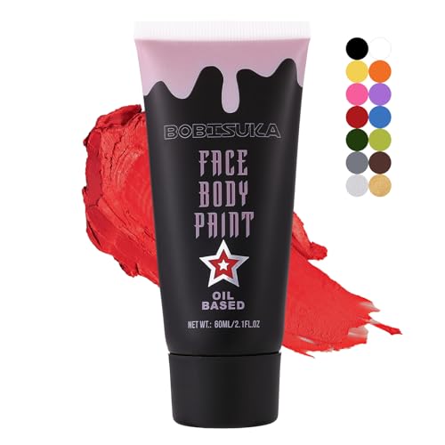 Red Face Paint Kit - Blendable Cream Body & Face Makeup for Halloween & Cosplay