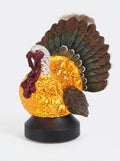 Thanksgiving Turkey Snow Globe Lantern - Fall Decor with Swirling Glitter & Timer - Lighted Halloween Tabletop Decoration - Battery & USB Powered - Thanksgiving Turkey Variation